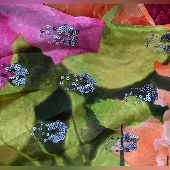 Lane Bryant Tunic Top Blouse Cover Up Floral Hawaiian Print Sheer Size 16 - Picture 11 of 11